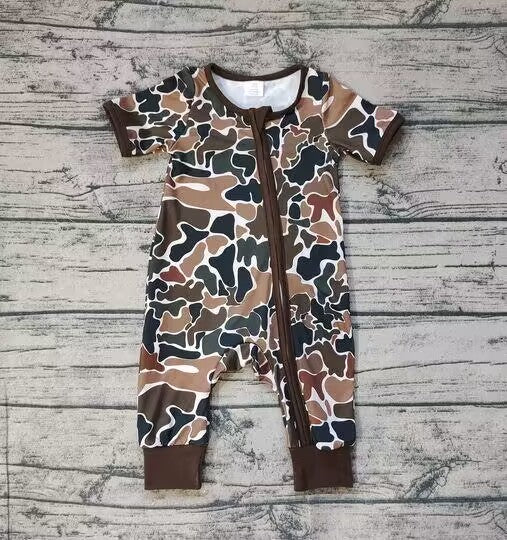 no moq SR1899 pre-order baby boy clothes camouflage toddler boy summer romper-2024.6.8