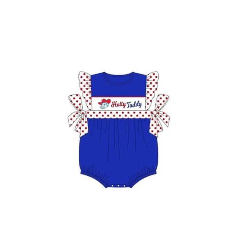 Deadline July 6th close custom no moq eta 6-7week holly summer girls blue romper