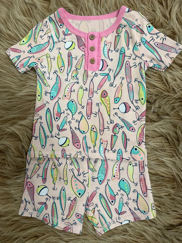 PRE ORDER Deadline August 28close custom no moq baby kids shorts sleeve Summer pink short-sleeved shorts suit