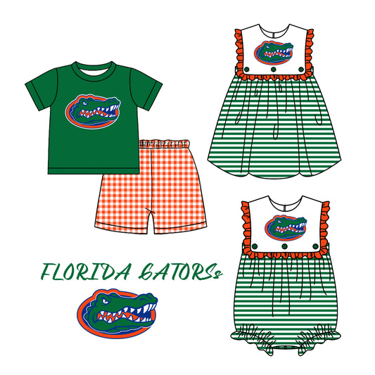 Custom summer teams baby girls clothes sets dress romper