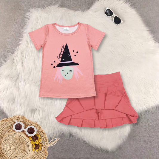 RTS NO MOQ Sibling baby girls clothes short sleeve short skirts sets and Top and yoga skirts