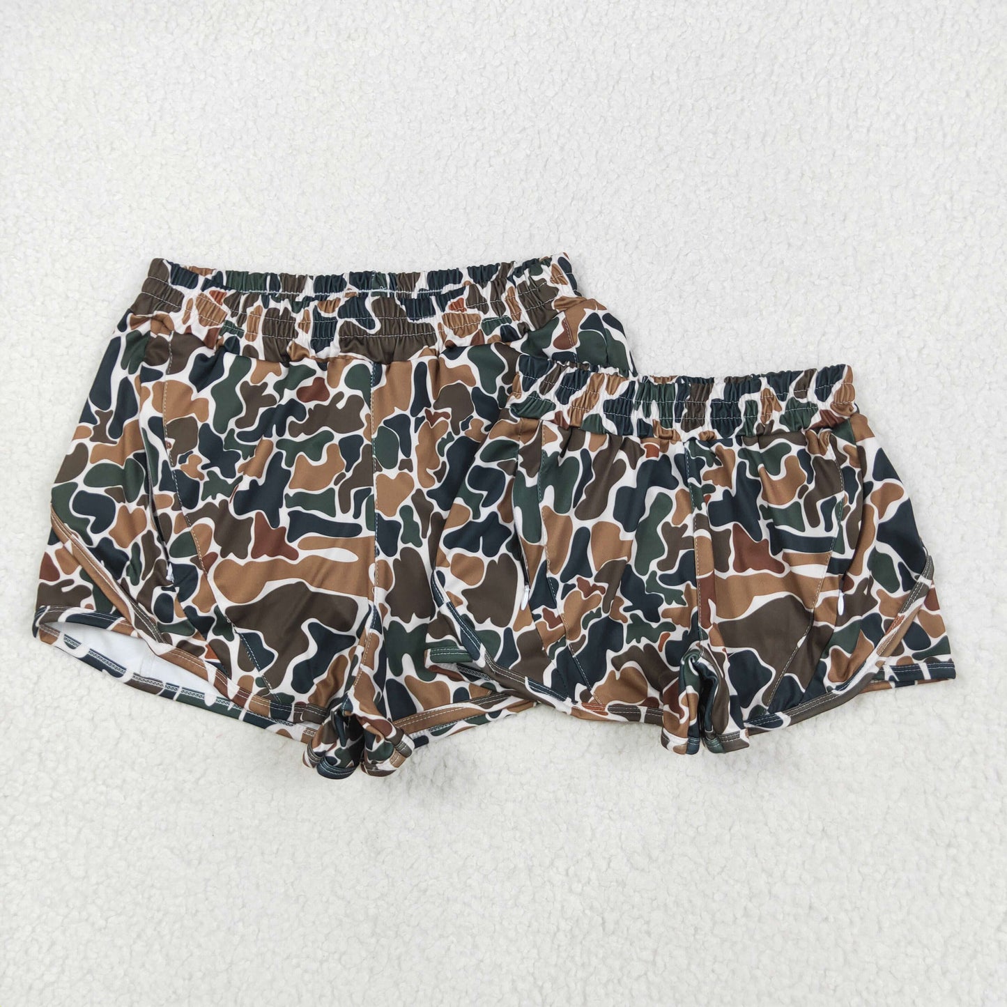 RTS NO MOQ Adult Girls yoga leopard adult shorts and kids shorts