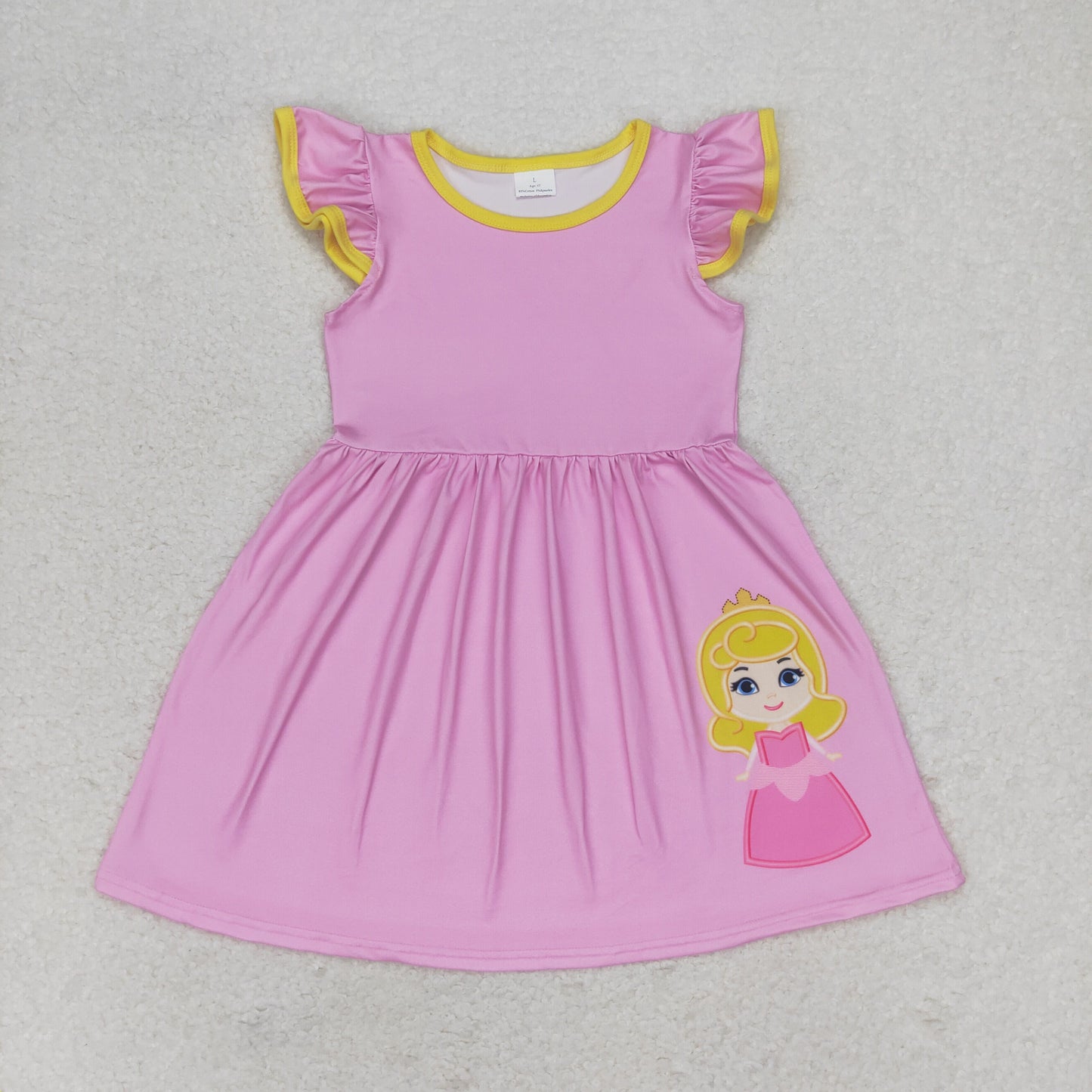 RTS no moq GSD1146 Disney Princess Pink Fly Sleeve Dress