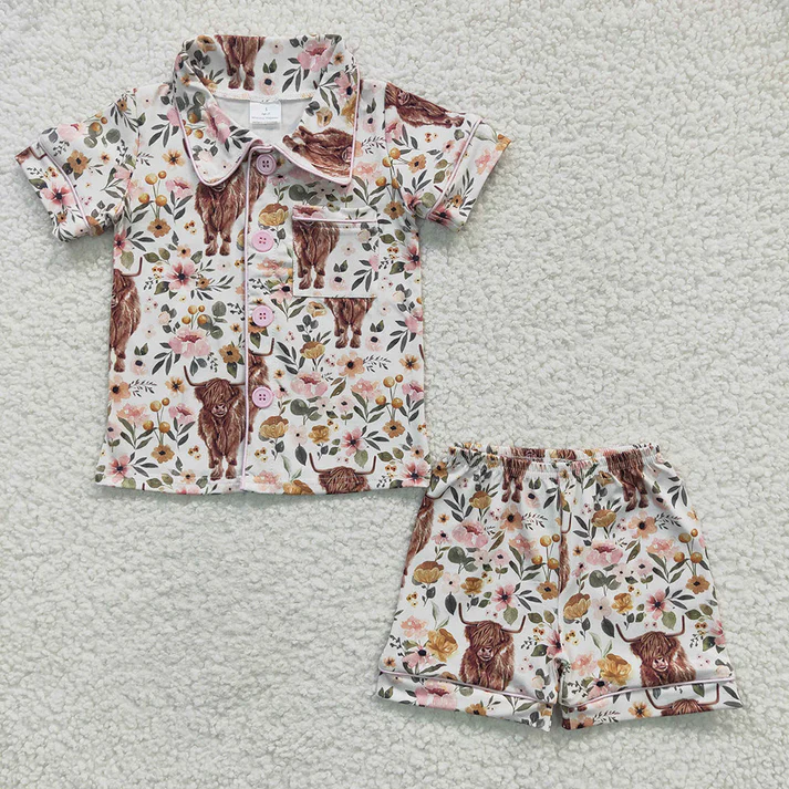 RTS NO MOQ baby boy girls embroidery short-sleeved shorts suit & short-sleeved sets and romper