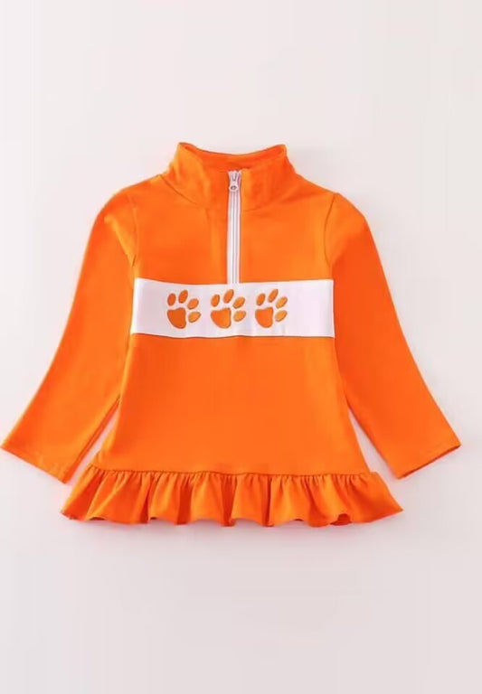 custom moq 3 eta 6-8weeks baby girls clothes orange Zip-Up Jacket girls jacket