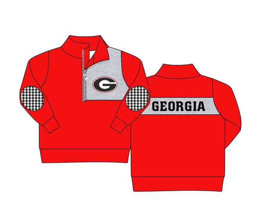 （PRE ORDER ）Deadline  September 31  custom no moq Red boys Red long-sleeved jacket for girls