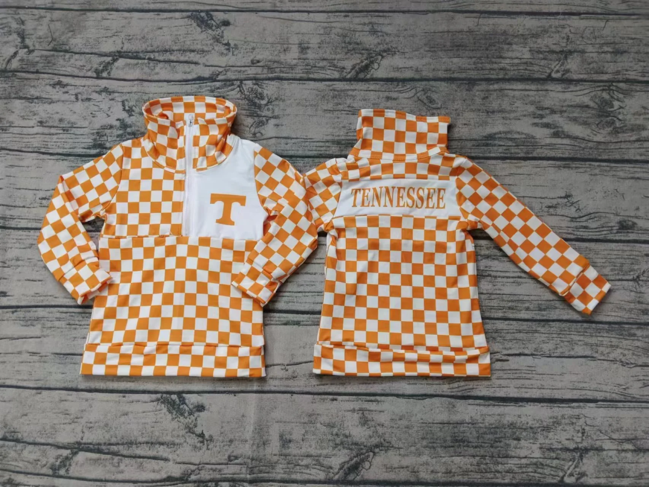 PRE ORDER Deadline August 4 close custom no moq Children's boutique clothing Boys Plaid Orange Pullover