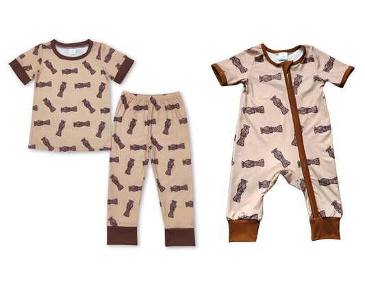 RTS NO MOQ bamboo fabric fabric content is  50% cotton +45%bamboo +5%spandx Camouflage Bottle Brown Zip-Up Short Sleeve Bodysuit