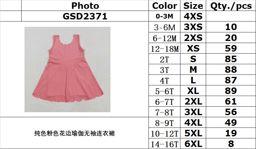 RTS NO MOQ GSD2371 Pink lace yoga sleeveless dress