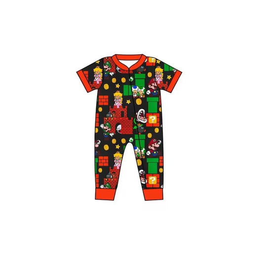 custom moq 5 eta 4-5 weeks baby boys clothes cartoon red short sleeve bubble