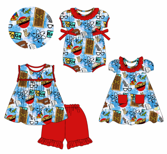 Custom summer cartoon baby girls clothes sets dress romper