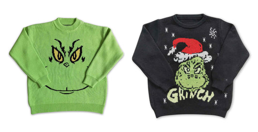 RTS NO MOQ Christmas clothes grinch sweater grinch Black green match