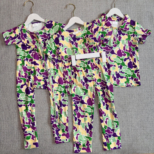 RTS NO MOQ Sibling Baby boys clothes camouflage long-sleeved trousers suit & rompers and tops