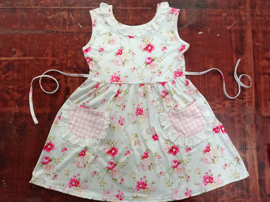 custom moq 5 eta 5weeks summer girls floral pink suspender skirt dress