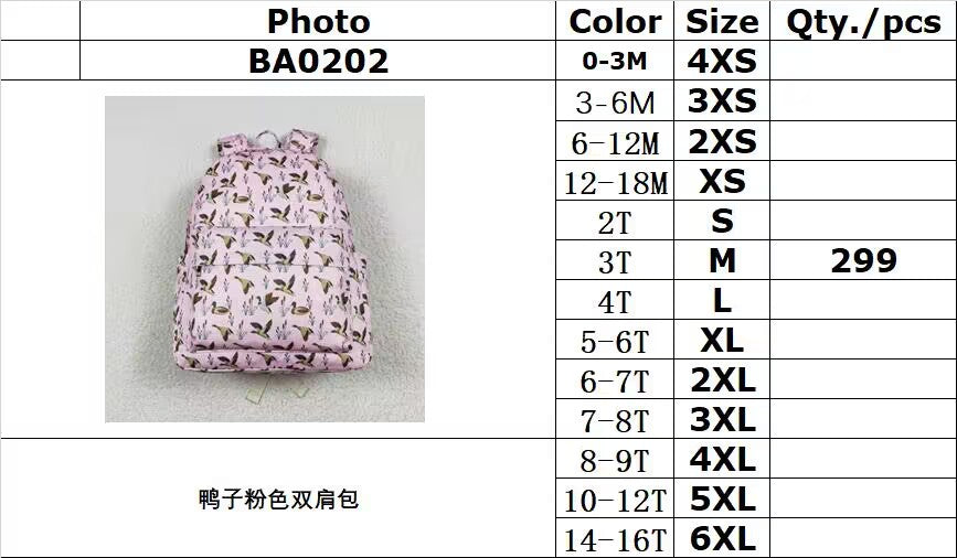 rts no moq BA0202 Duck pink backpack