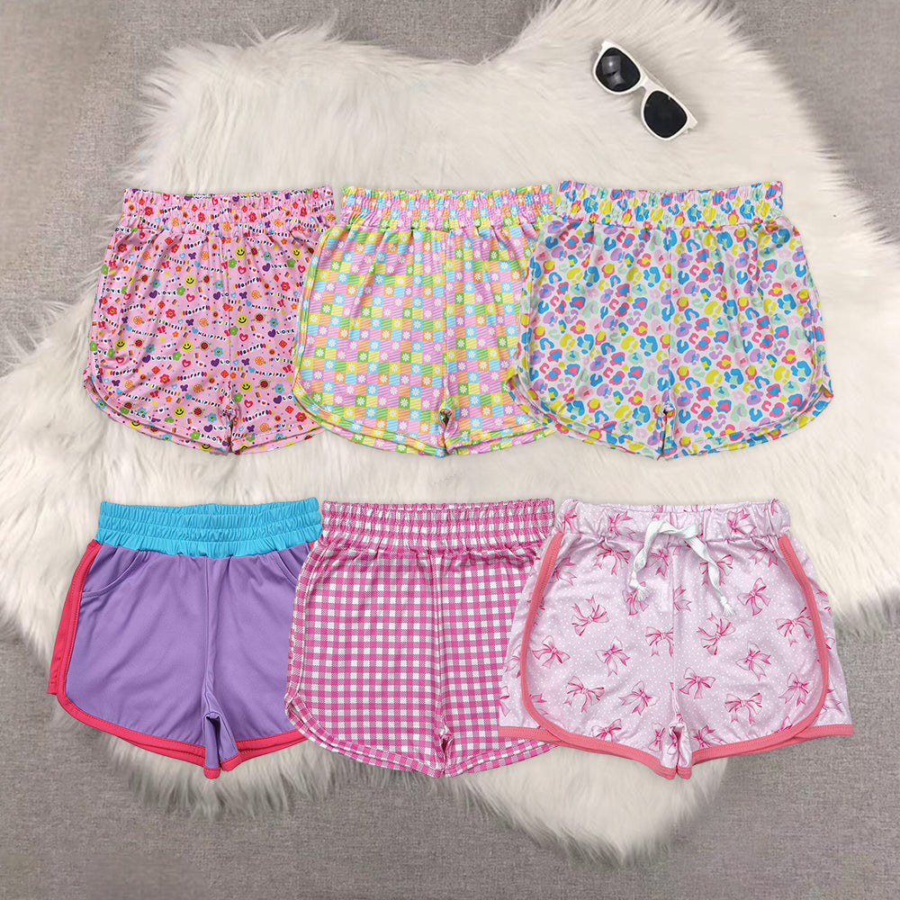 RTS NO MOQ baby girl clothes floral plaid summer shorts