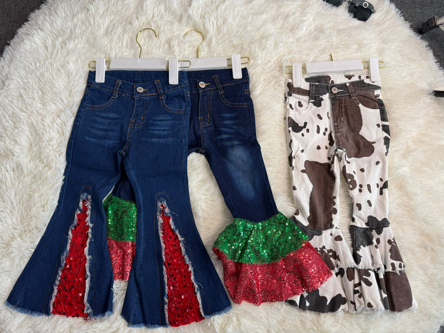 RTS NO MOQ Sibling baby girl clothes summer denim jeans pants