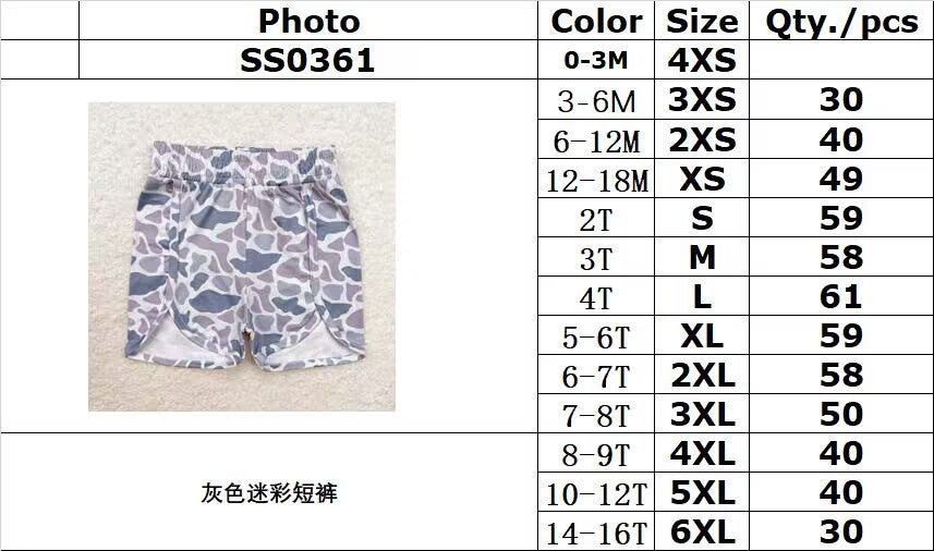 rts no moq SS0361 Gray camouflage shorts