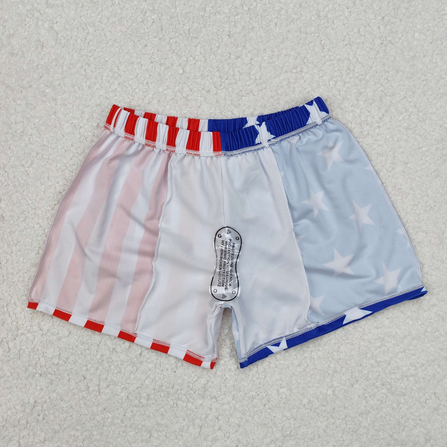 S0089 Boys National Day Striped Stars Swim Trunks