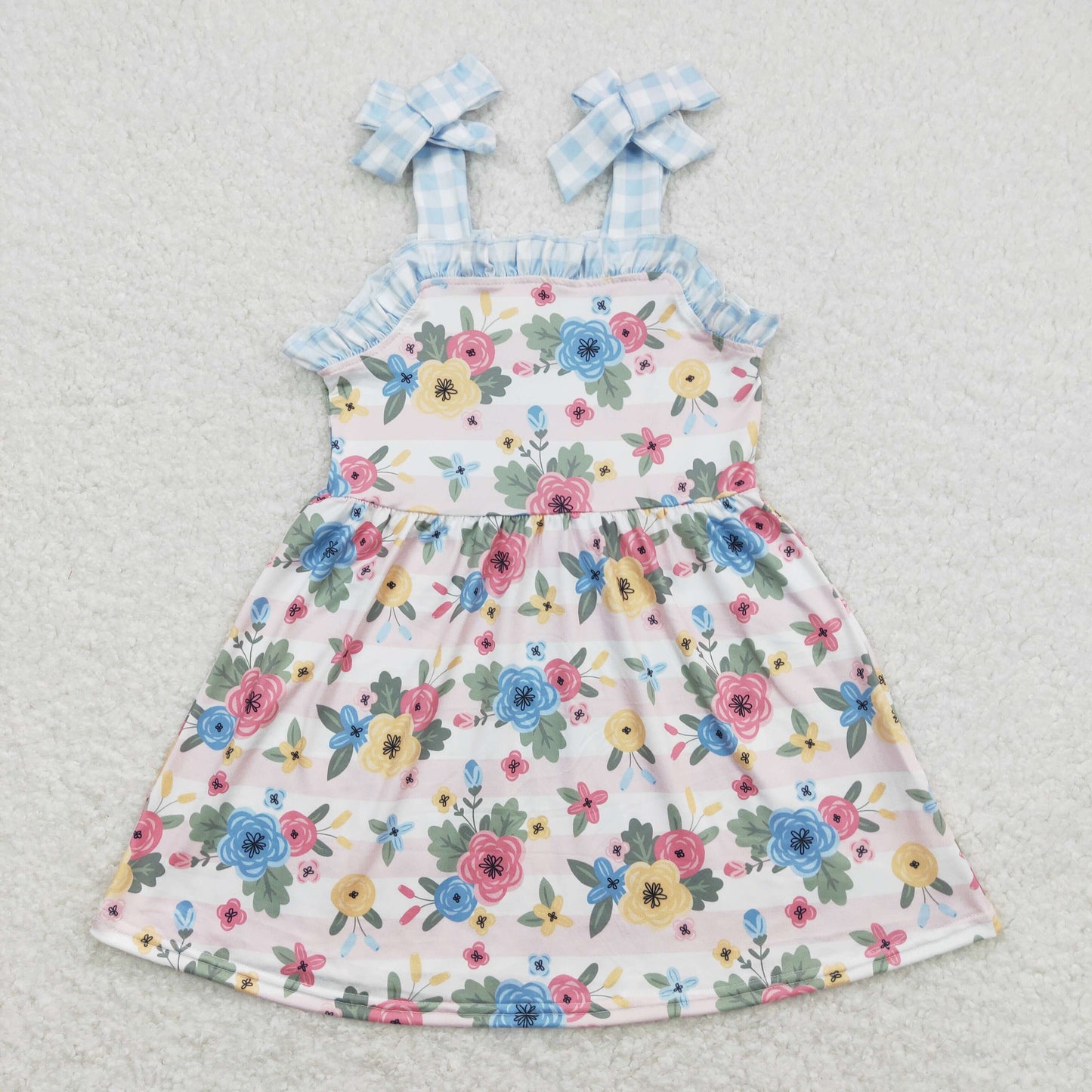 GSD0803 Floral pink striped blue and white plaid lace suspender dress ...
