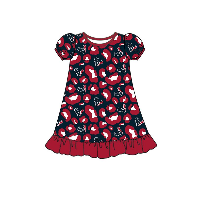 baby girl team dark red summer dress