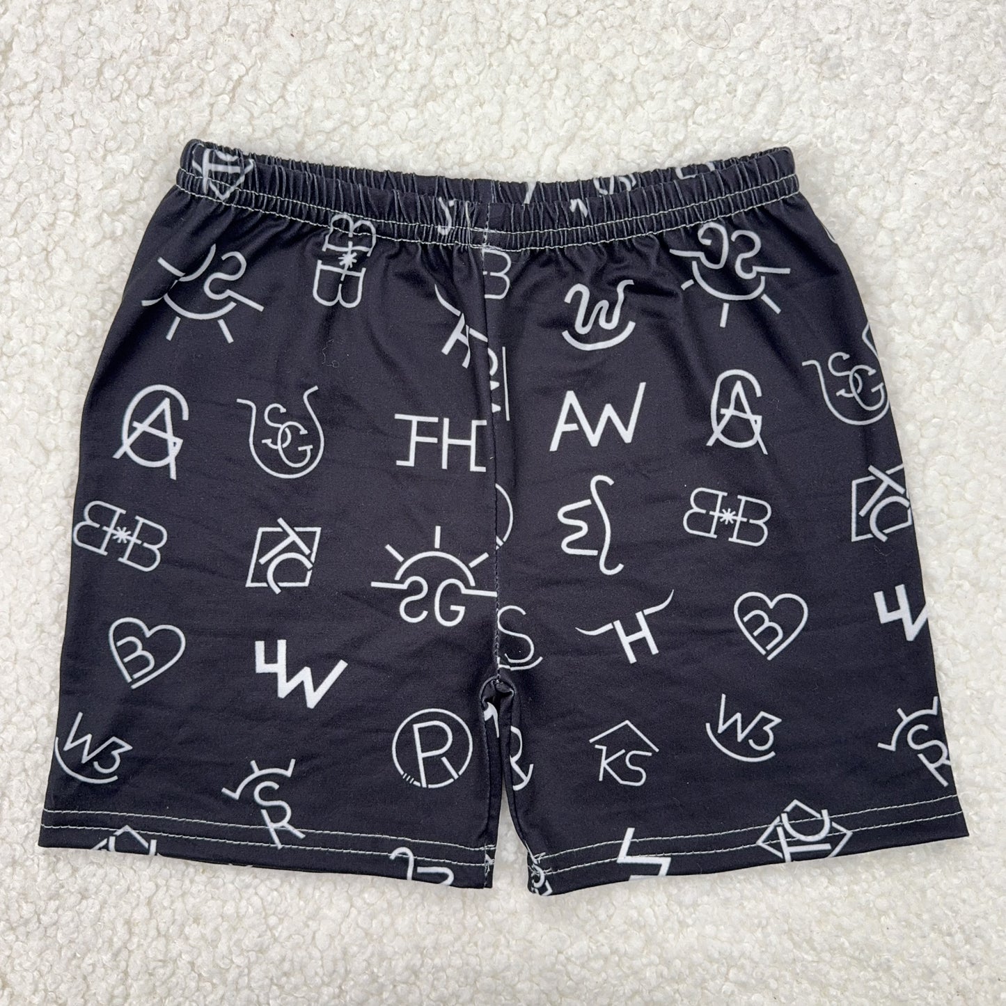 RTS SALES NO MOQ Black Symbol Shorts