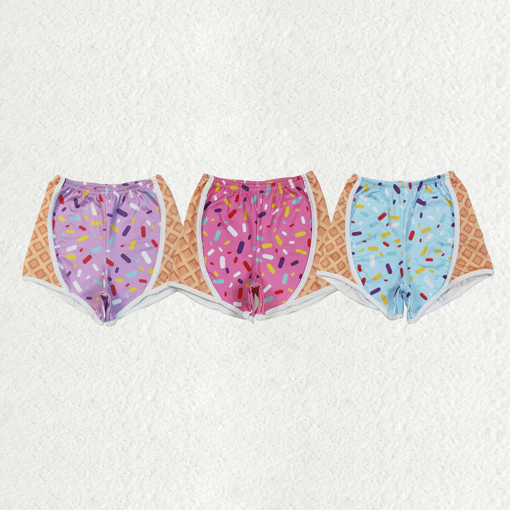 RTS NO MOQ Sibling Baby girls clothes Summer ice cream team Shorts