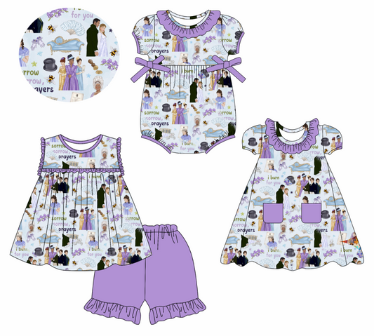 Custom summer cartoon baby girls clothes sets dress romper