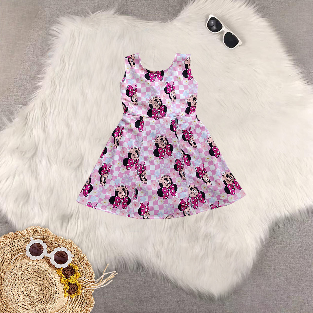 RTS NO MOQ baby girl clothes cartoon sleeveless skirt yoga set