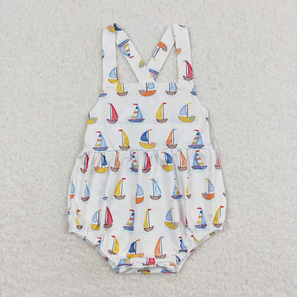 Baby Girls Sailboat Sibling Brother Rompers Clothes Sets