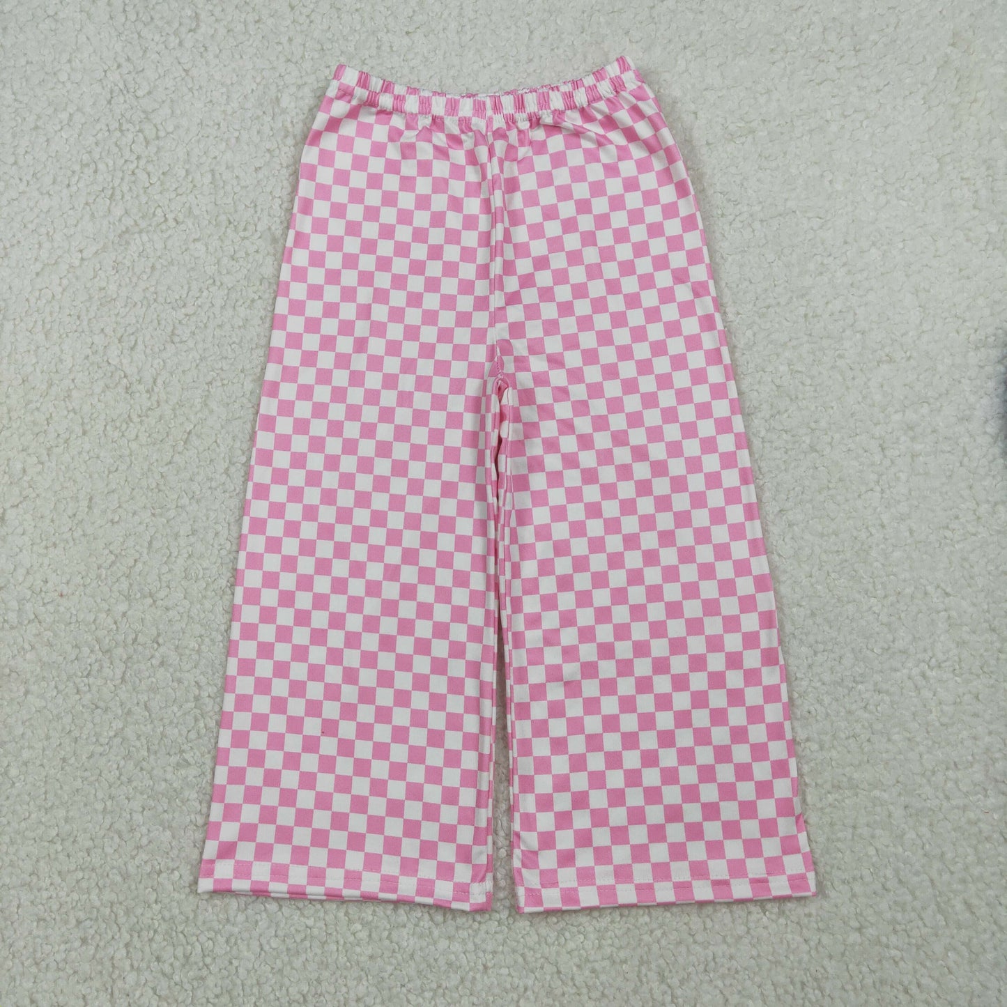 RTS NO MOQ（In Stock) P1018 Pink Plaid Pants
