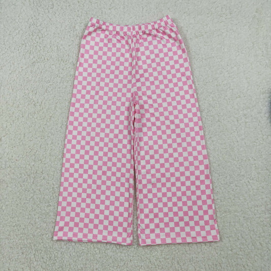 RTS NO MOQ（In Stock) P1018 Pink Plaid Pants