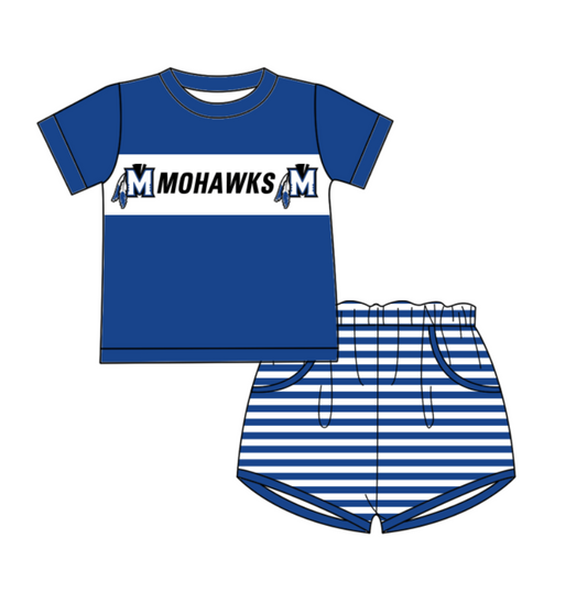 custom moq 3 eta 6-7weeks baby girls clothes team bow red short Sleeves Shorts Set