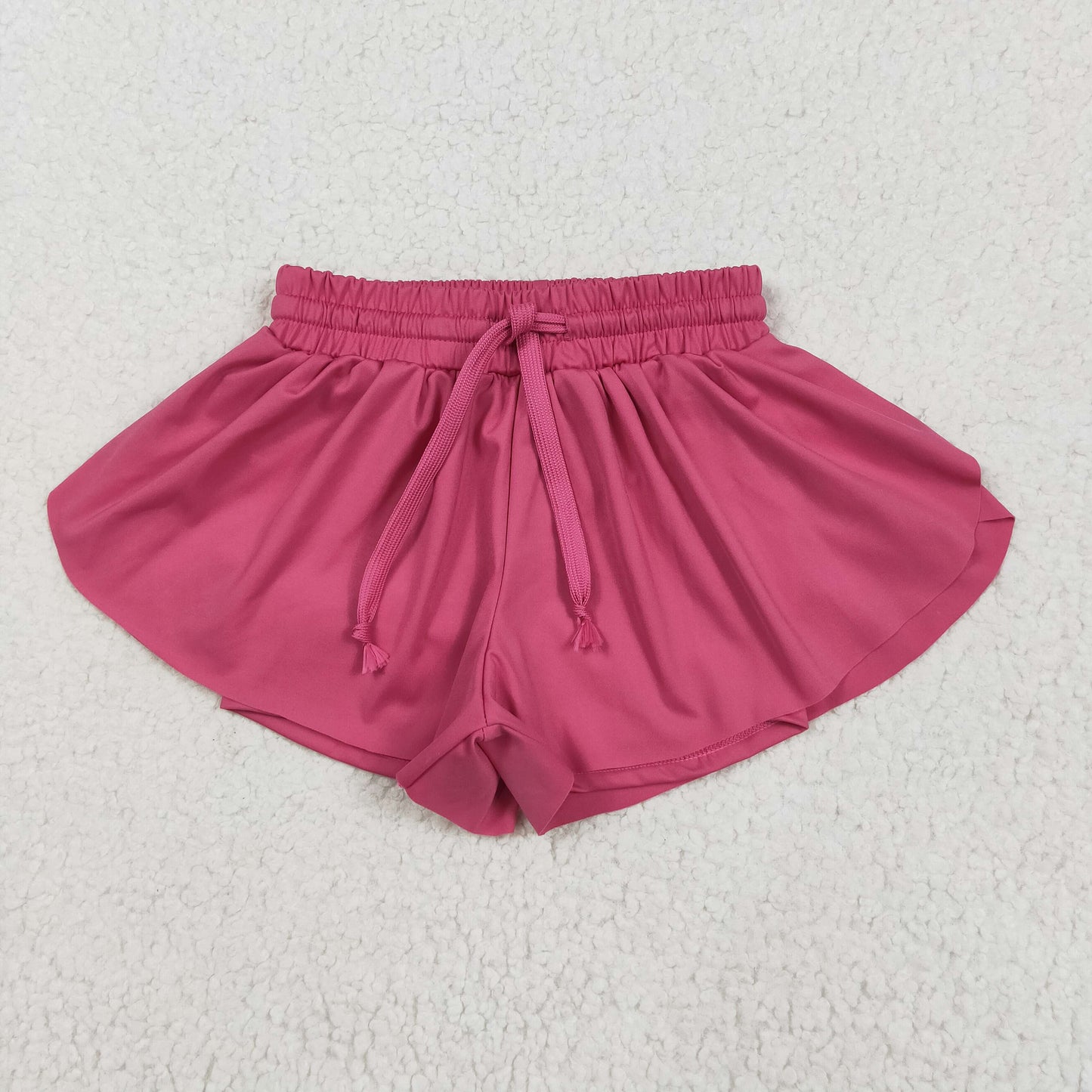 RTS NO MOQ SS0545 Pure rose red yoga shorts