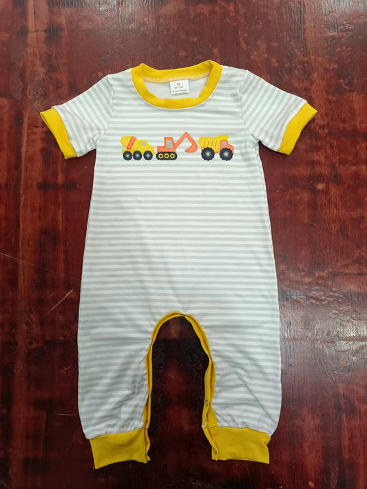 custom moq 5 eta 5weeks mix size baby boys clothes yellow short sleeve summer Romper