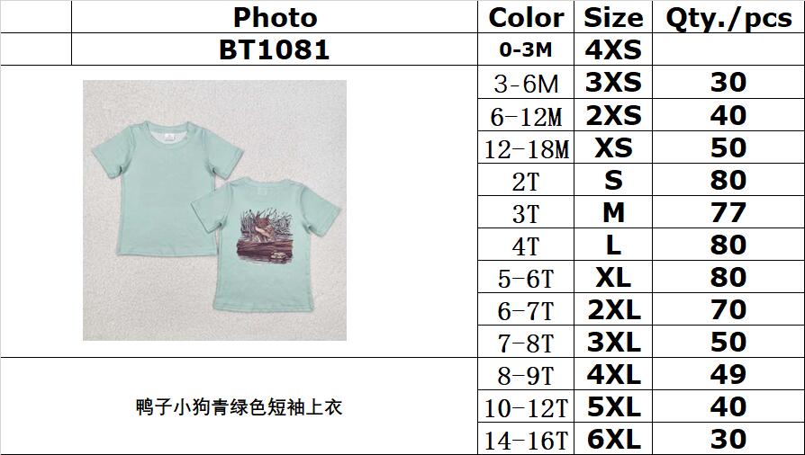 RTS NO MOQ ETA 5/7days arrived BT1081 Duck puppy cyan short sleeve top