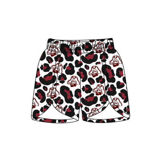 PRE ORDER Deadline July 28 custom no moq Children's boutique clothing Maroon Chestnut Leopard Shorts