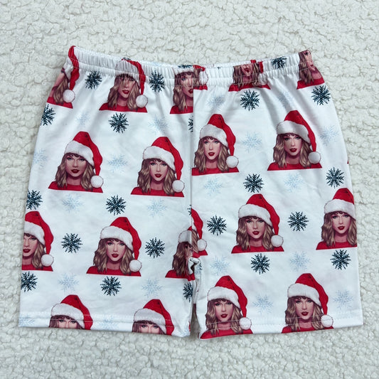 RTS SALES NO MOQ Snowflake Christmas Girls Shorts