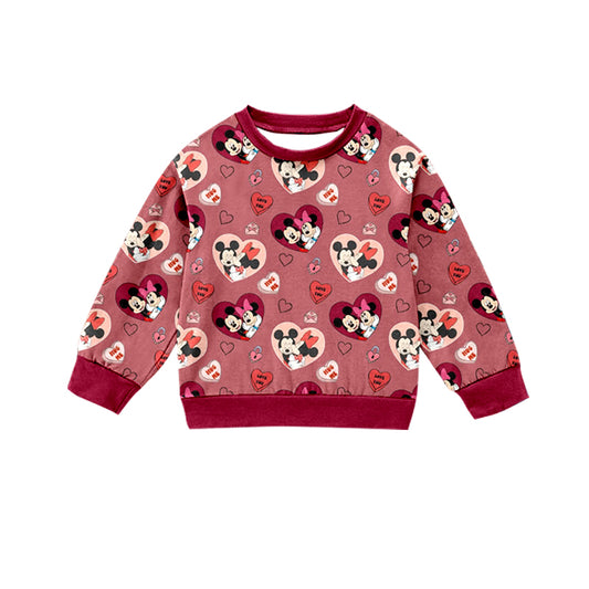 Custom moq 3 MIX SIZE eta 7/8week moq 5 eta /4/5week Boys and Girls Cartoon Mickey Long Sleeve Top