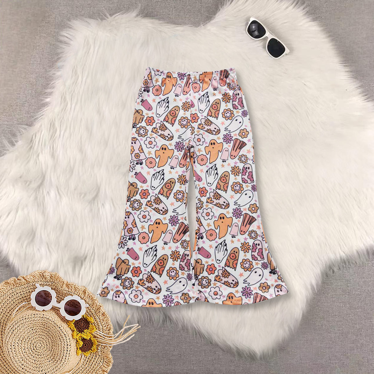 RTS NO MOQ Sibling baby girl clothes halloween short-sleeved top lace trousers sets and top and pants