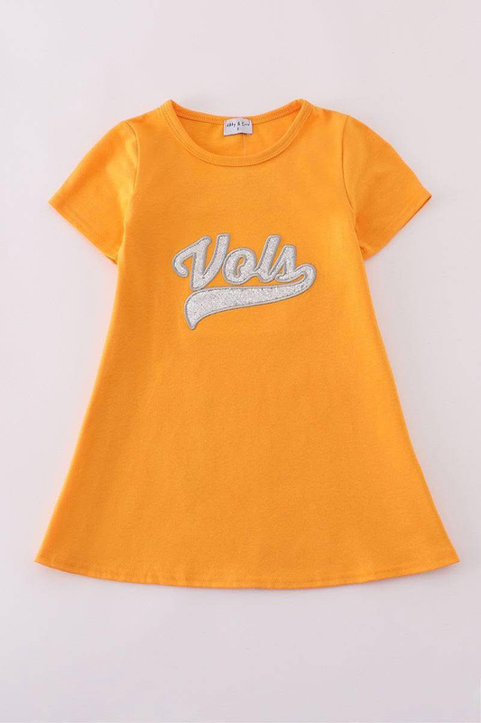 custom moq 3 eta 6-7weeks baby girls clothes orange short Sleeves Dress