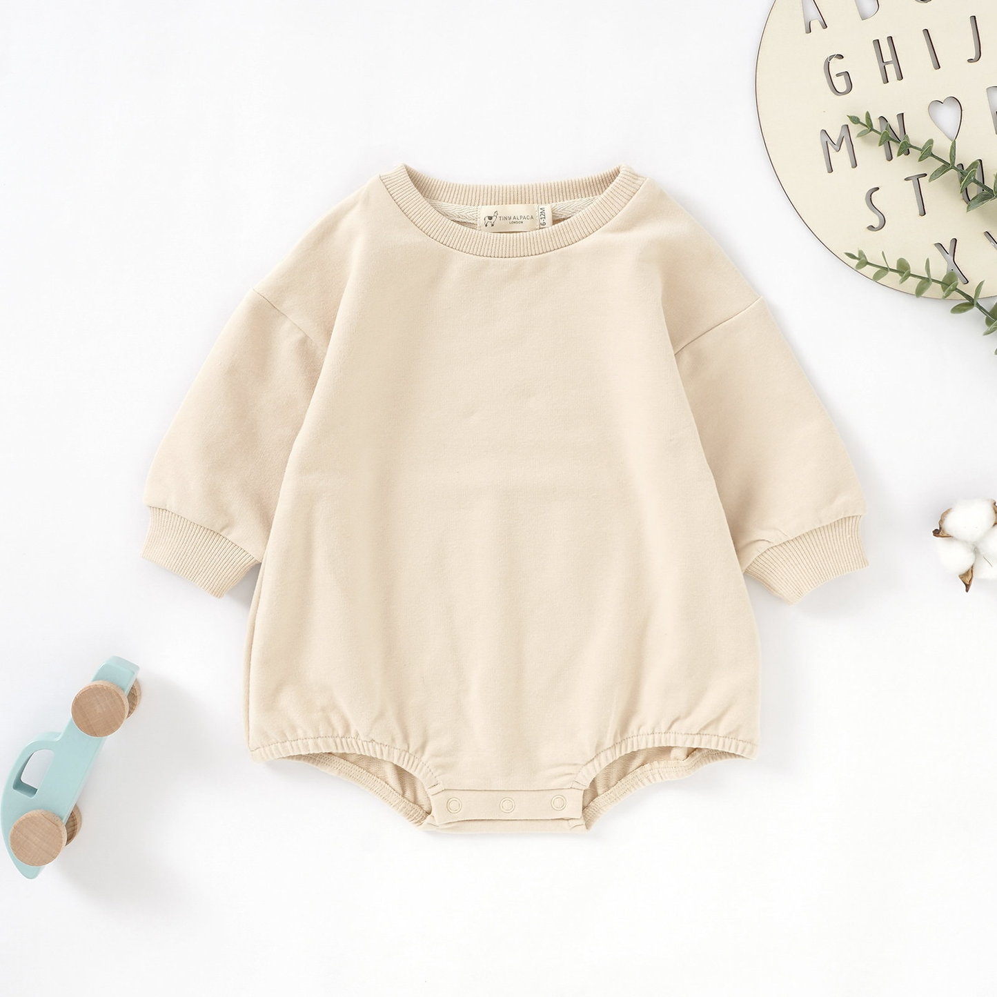 cuatom moq 3 eta 4/6 weeks baby girl clothes toddler girl beige long sleeve romper