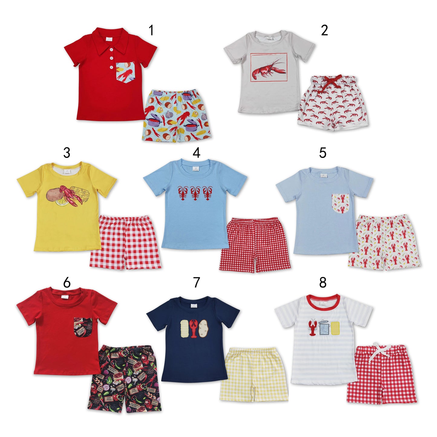RTS NO MOQ Baby BOY clothes Short Sleeve shorts Suit=