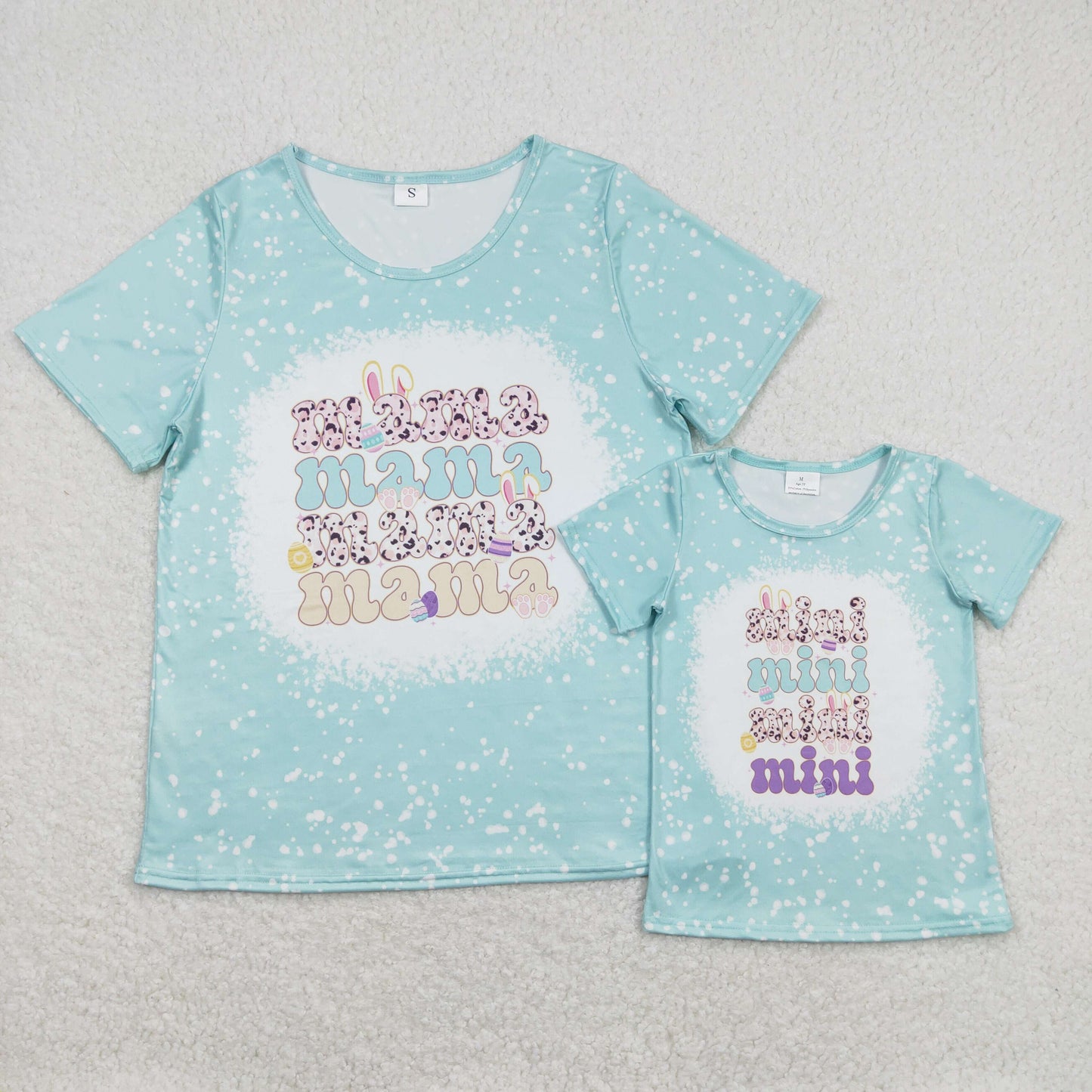 GT0449 Adult female mama egg easter blue short sleeves