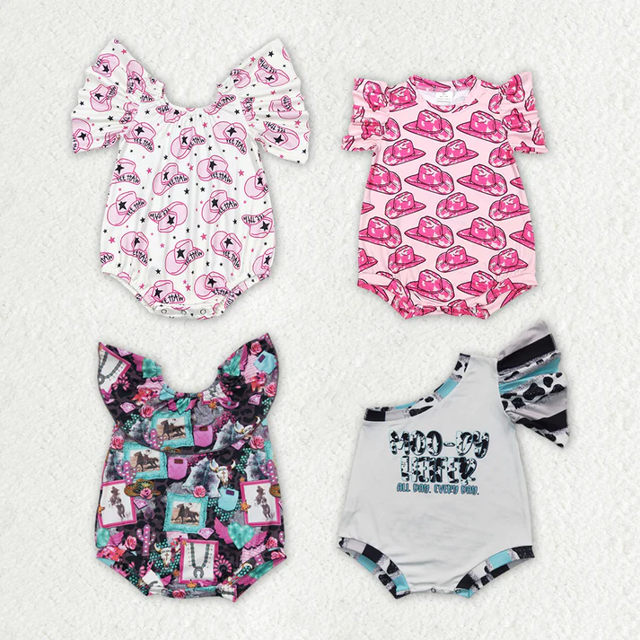 RTS NO MOQ Baby girls clothes Shorts Sleeve Romper Mixed Sizes