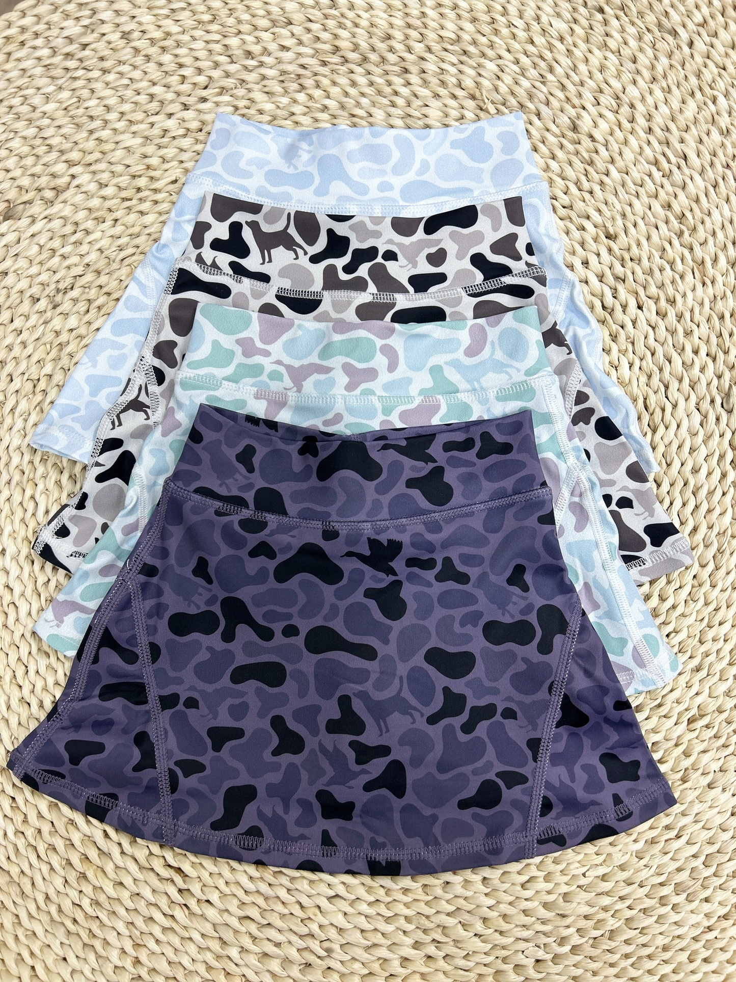 RTS Sibling baby girls clothes yoga camouflage summer shorts skirts