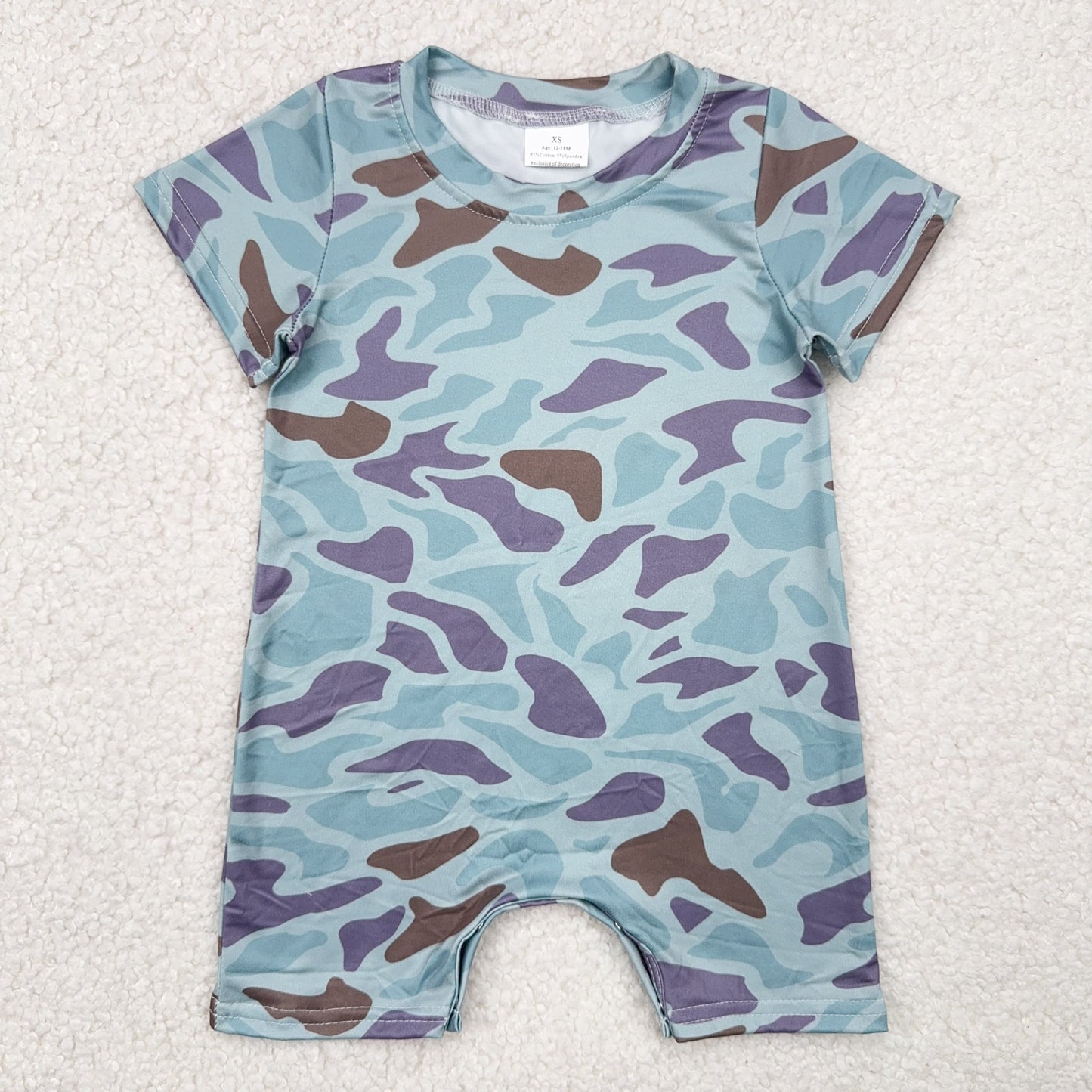 RTS SALES NO MOQ4.19紫色迷彩蓝底连体衣Purple Camouflage Blue Bodysuit