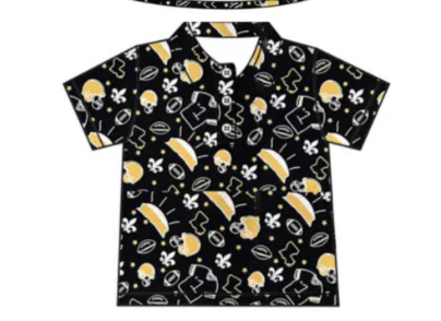 PRE ORDER Deadline August 22 close custom no moq baby kids kids clothing Black and gold summer short-sleeved top