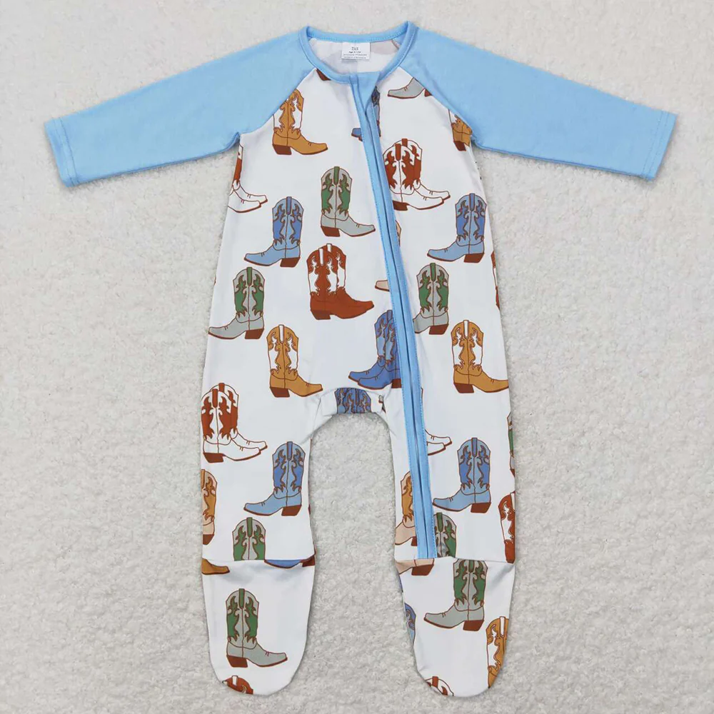 Baby Children Western Boots Pajamas Rompers Sibling Sets