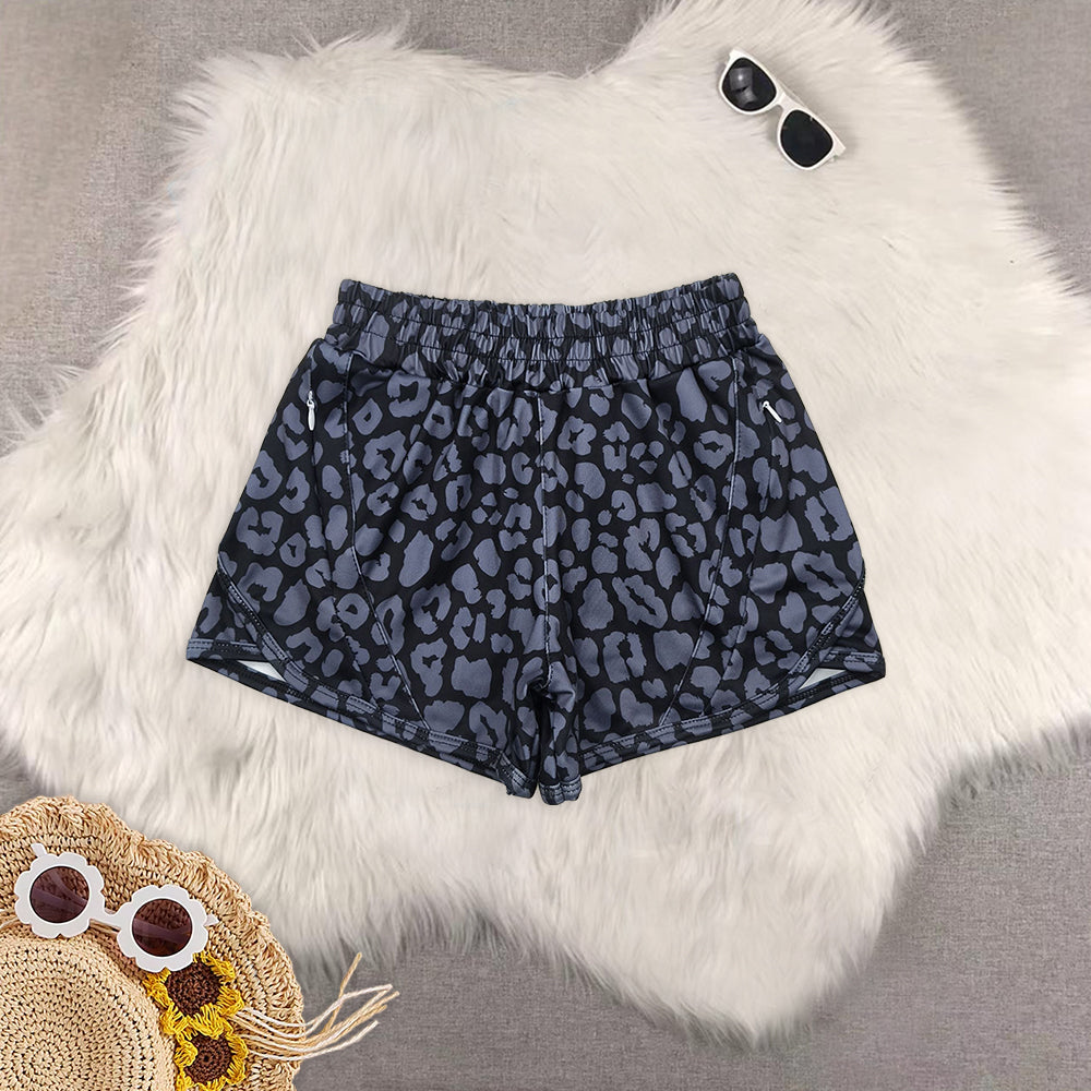 RTS NO MOQ baby Girls clothes yoga leopard kids summer shorts